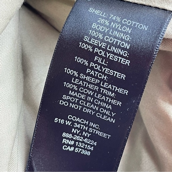 COACH Women’s Size XS Belted Olive Green Mid Length Trench Coat jacket - Picture 4 of 10